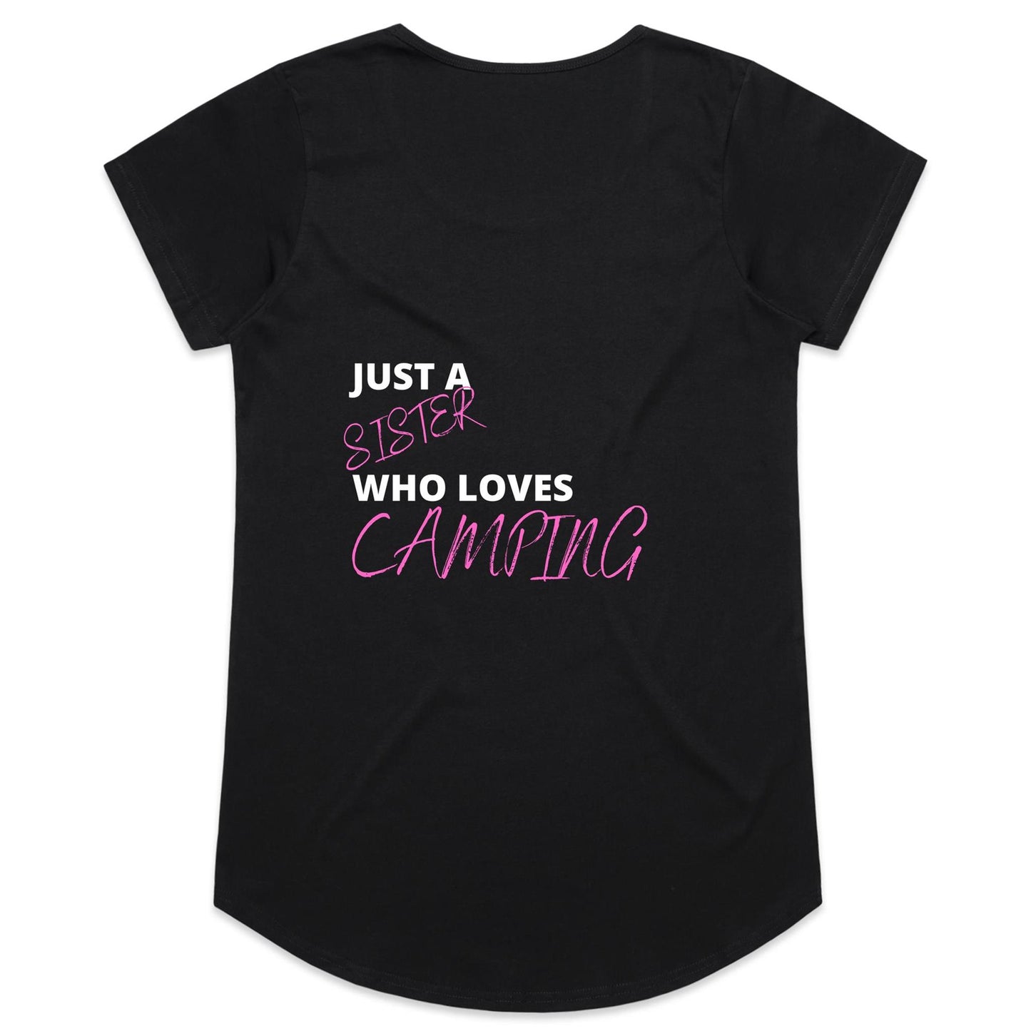 Womens Tee - Sister loves camping - Pink