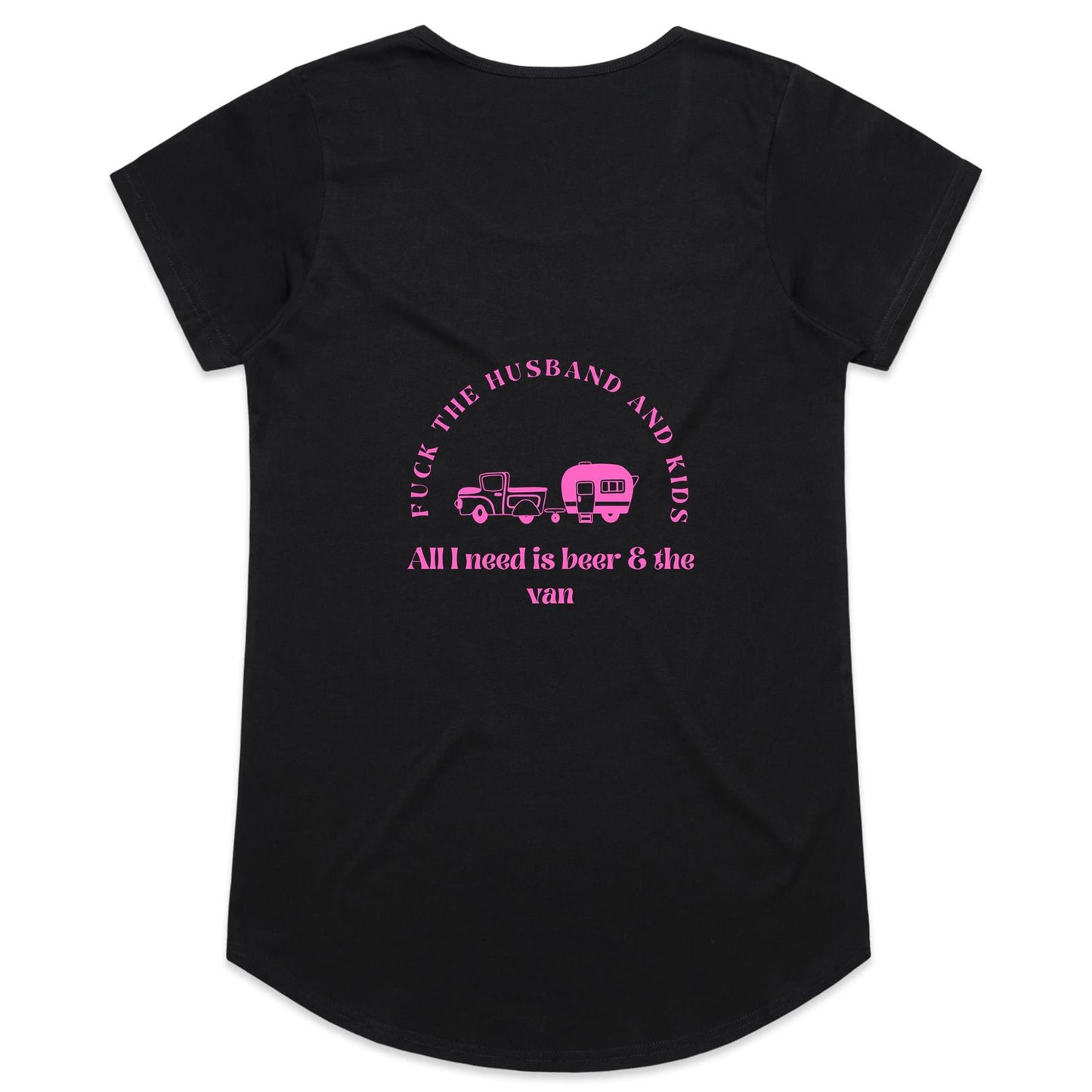 Womens Tee - F+ck the Husband & Kids - Pink