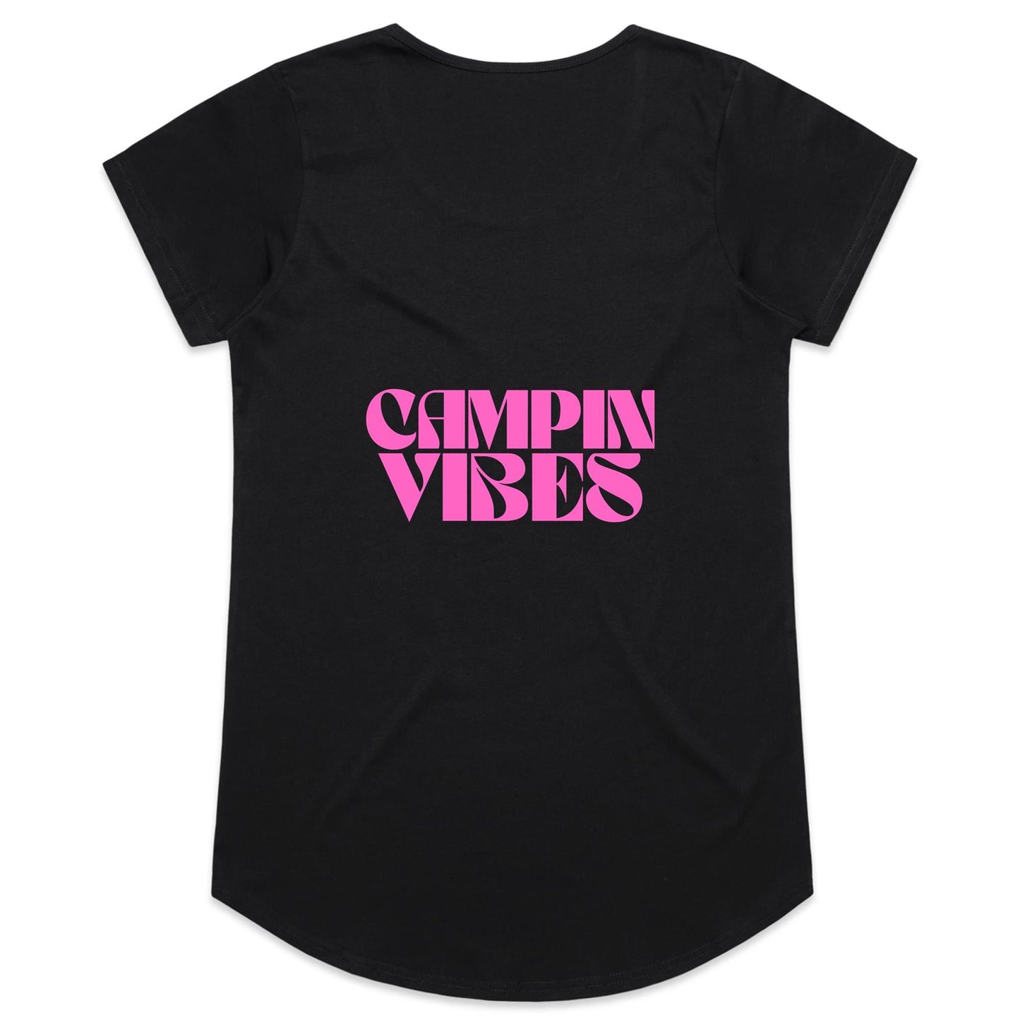 Womens Tee - Campin Vibes - Pink