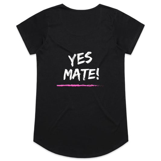 Womens Tee - Yes Mate! - Pink