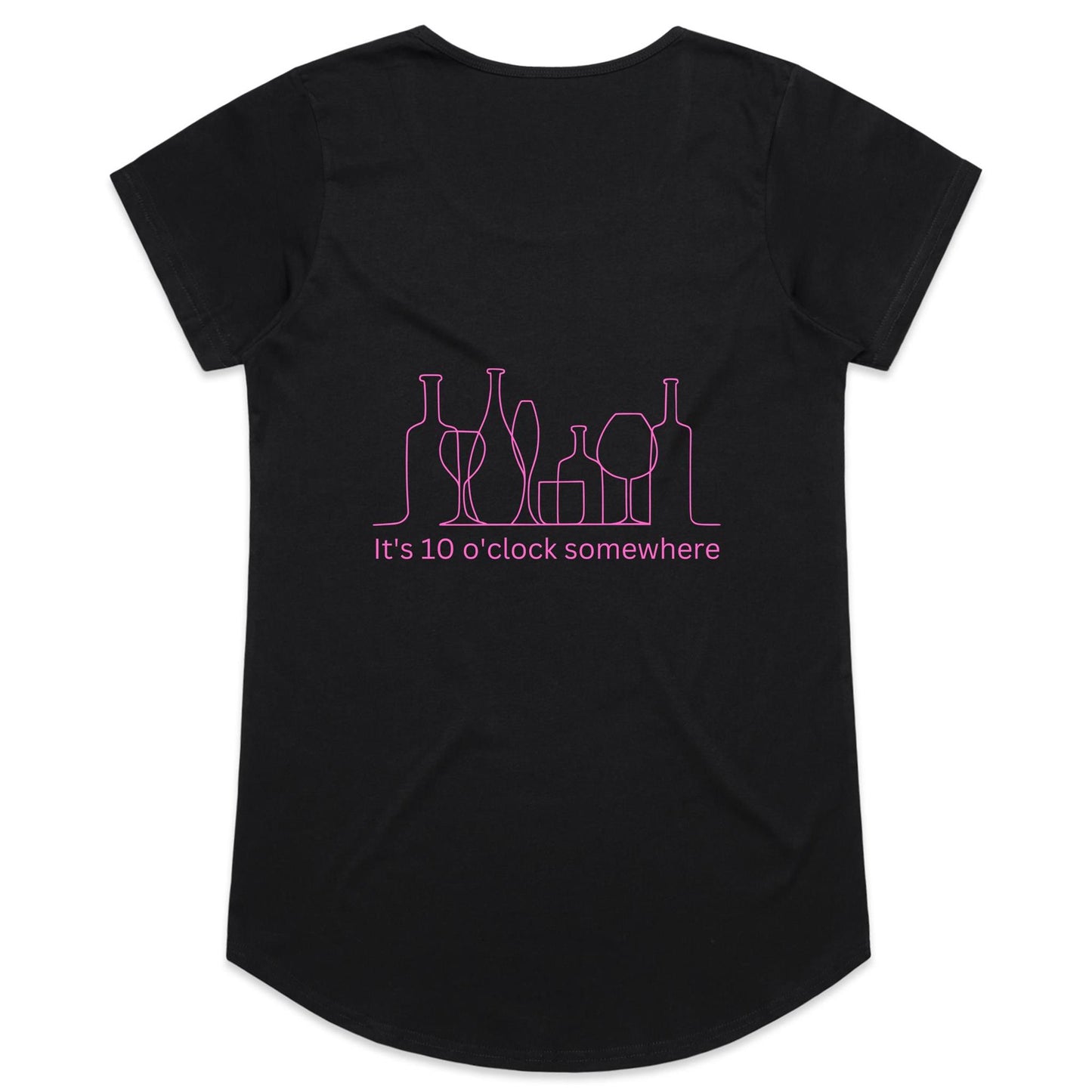 Womens Tee - 10 o'clock somewhere - Pink