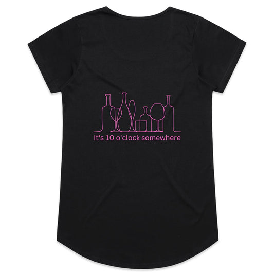 Womens Tee - 10 o'clock somewhere - Pink
