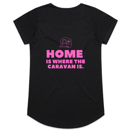 Womens Tee - Home is where the van is - Pink