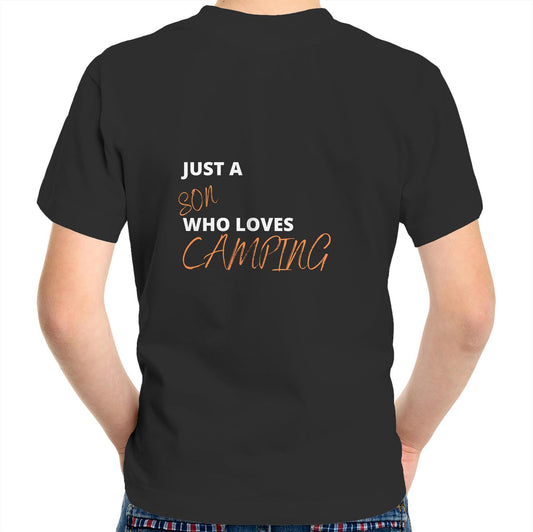 Kids Tee - Son loves Camping - Orange