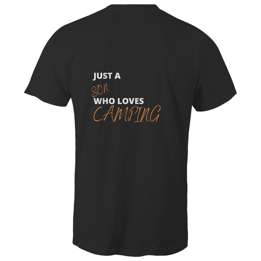 Mens Tee - Son loves camping - Orange