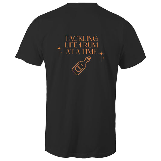Mens Tee - Tackling Life - Rum - Orange