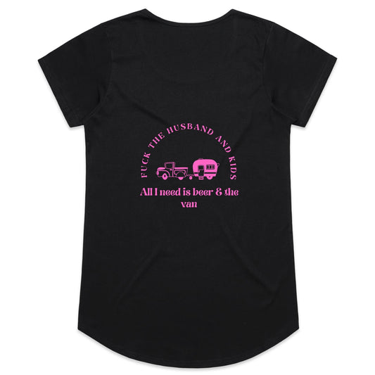 Womens Tee - F+ck the Husband & Kids - Pink