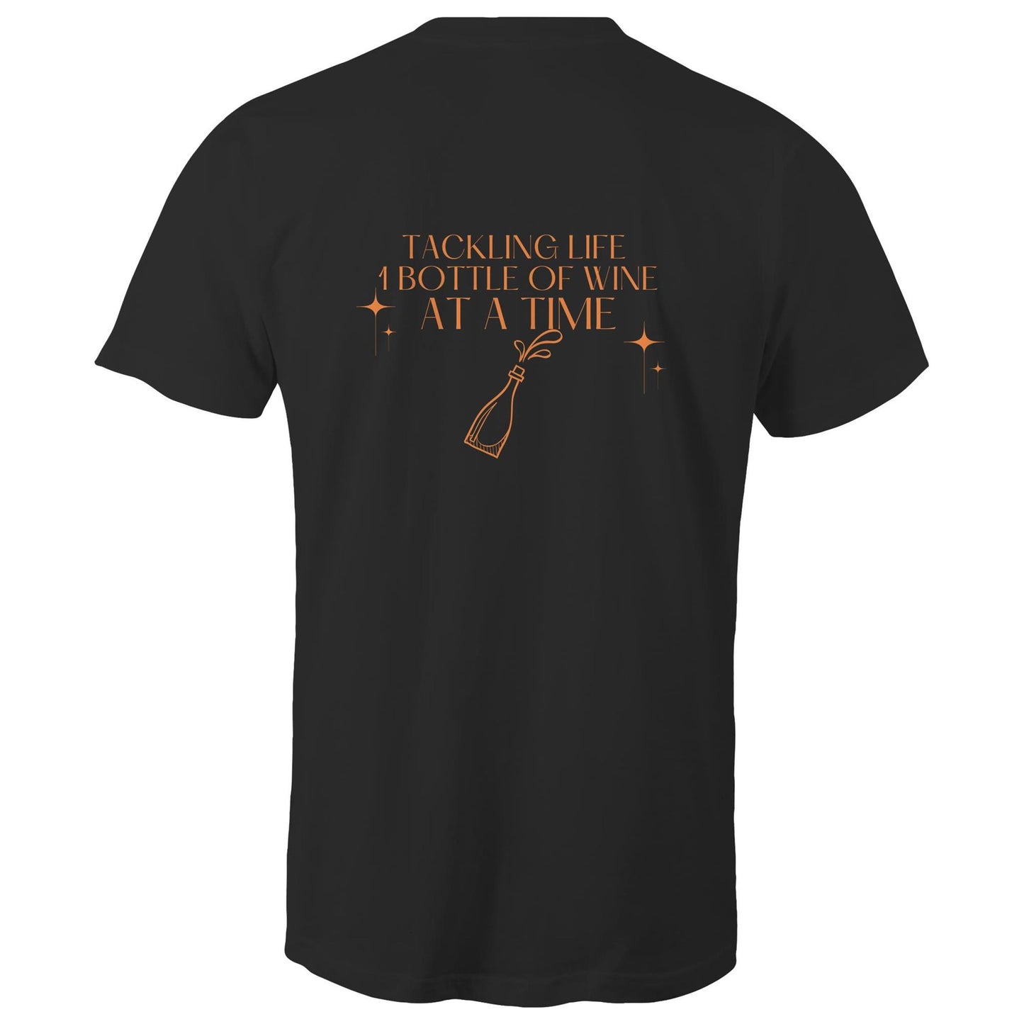 Mens Tee - Tackling Life - Wine - Orange