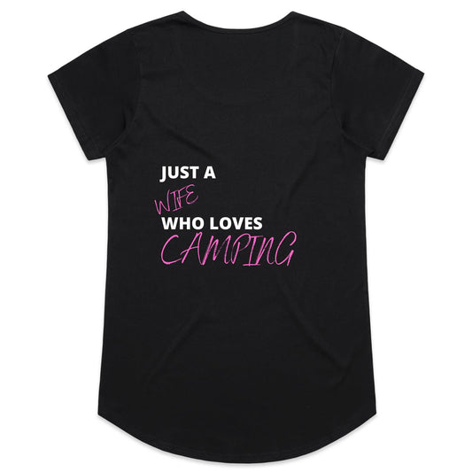 Womens Tee - Wife who loves camping - Pink