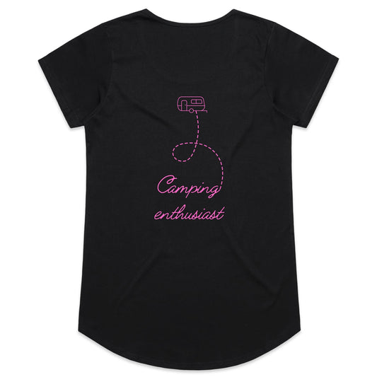 Womens Tee - Camping Enthusiast - Pink