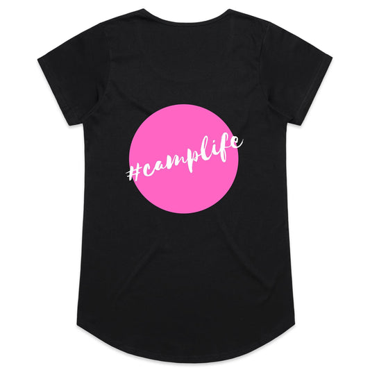 Womens Tee - #camplife Pink