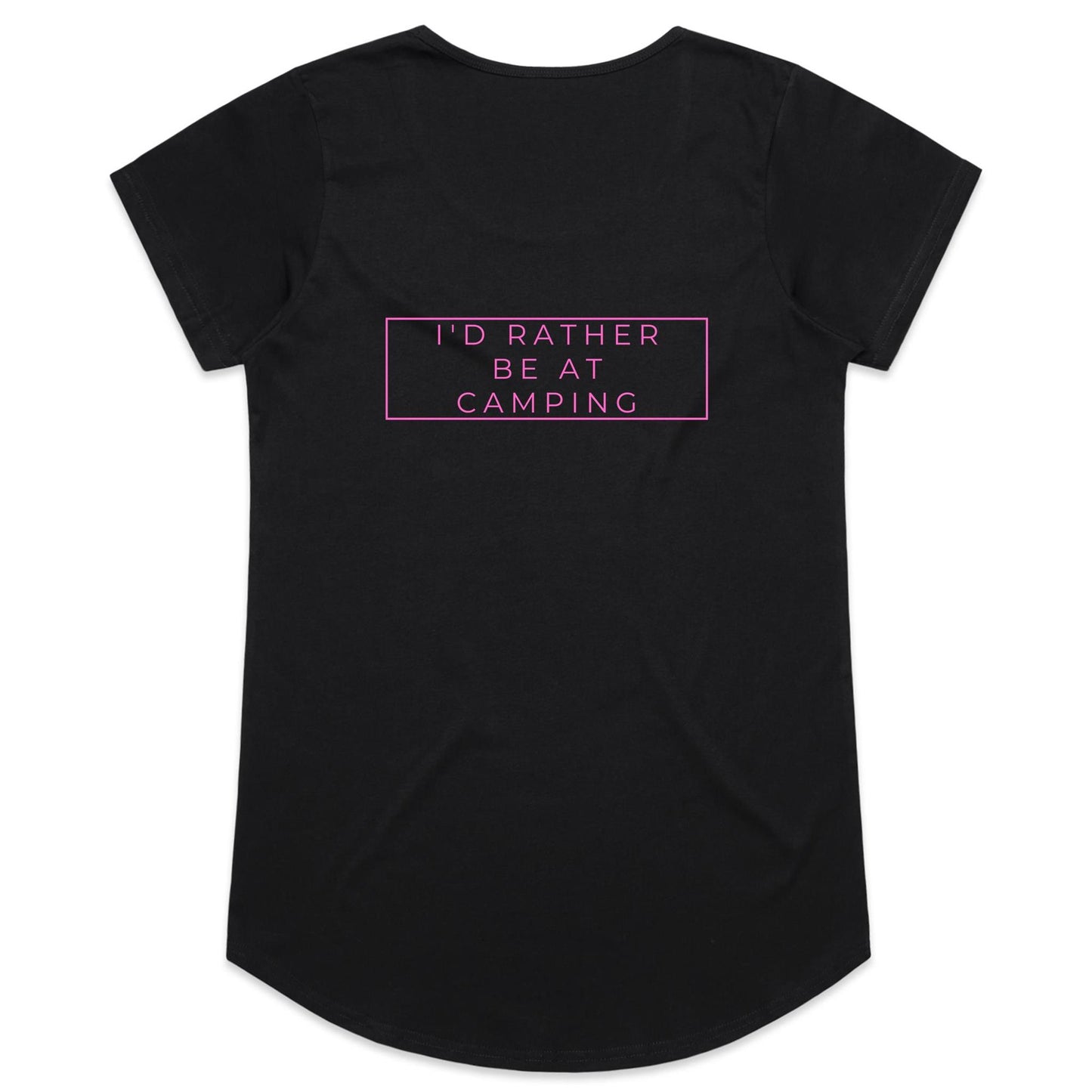 Womens Tee - Rather be Camping - Pink
