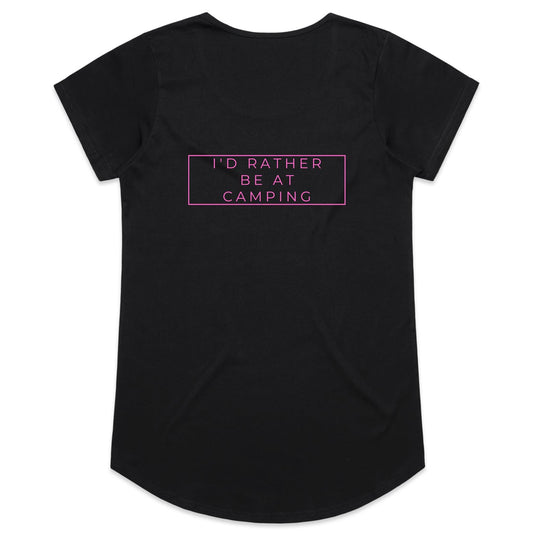 Womens Tee - Rather be Camping - Pink