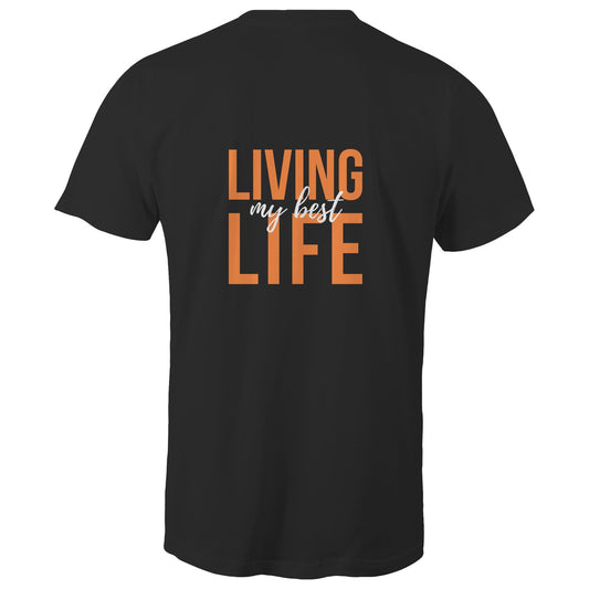Mens Tee - Living my best life - Orange