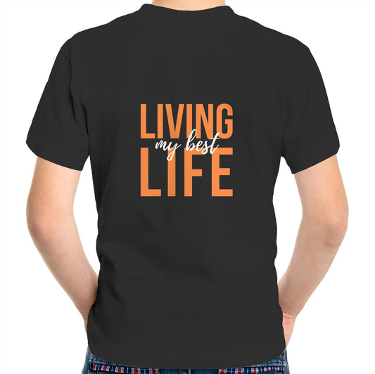 Kids Tee - Living my best life - Orange