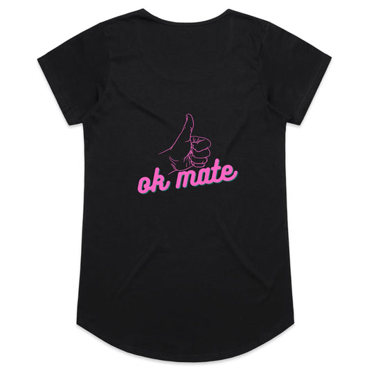 Womens Tee - OK Mate - Pink