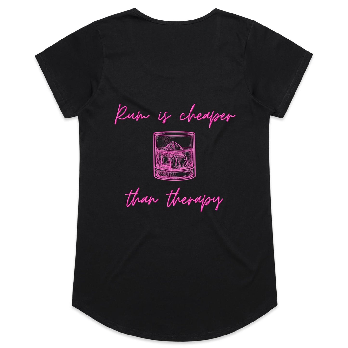 Womens Tee - Rum Therapy - Pink