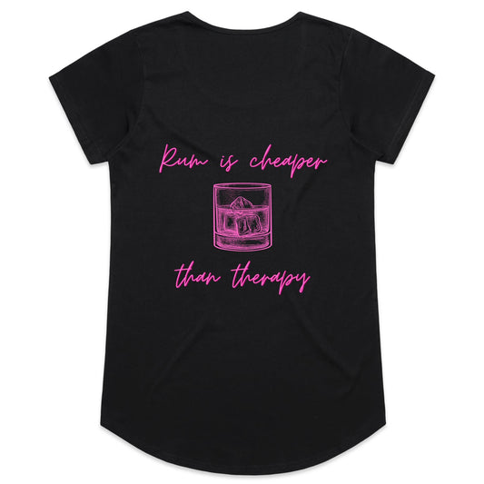 Womens Tee - Rum Therapy - Pink