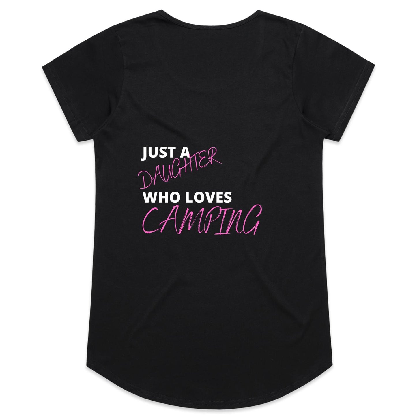 Womens Tee - Daughter loves camping - Pink