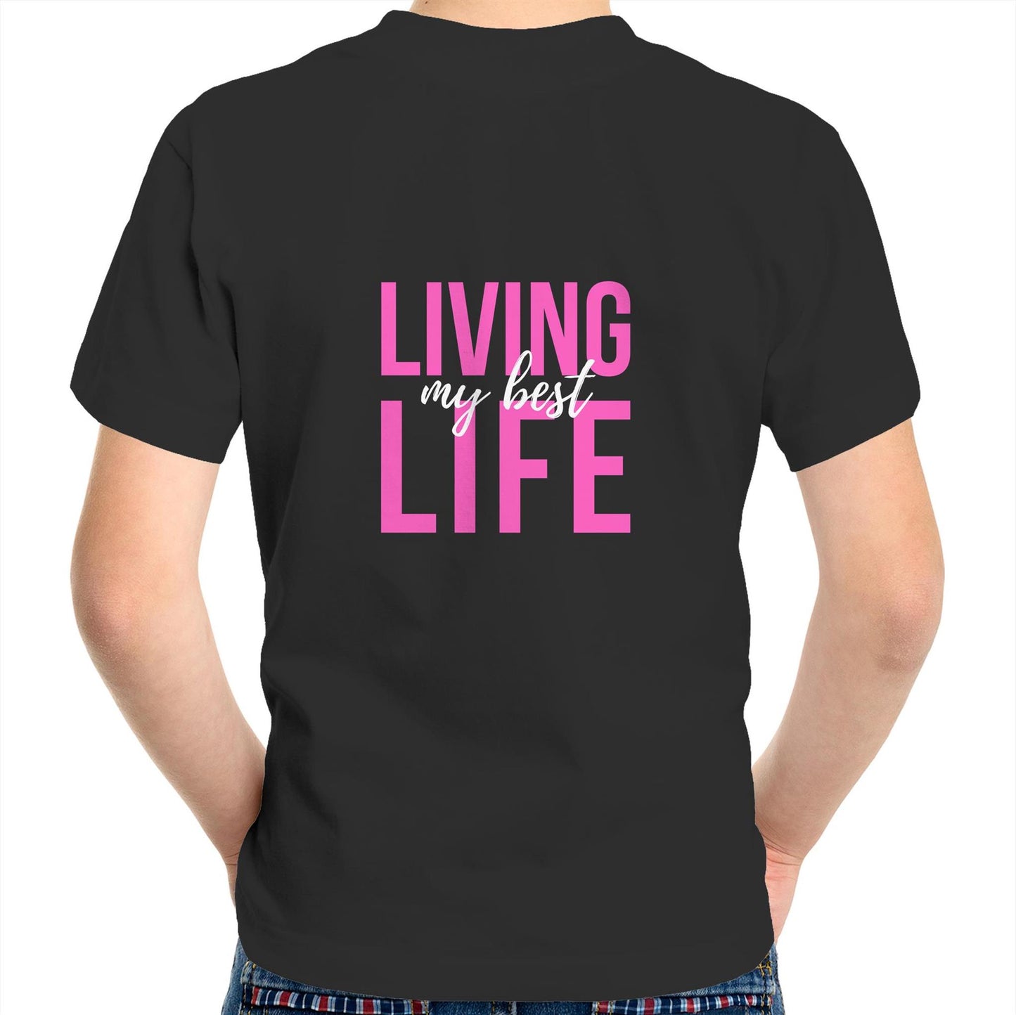 Kids Tee - Living my best  life - Pink