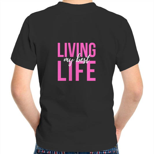 Kids Tee - Living my best  life - Pink